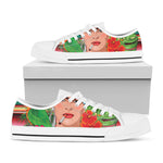 Frida Kahlo Serape Print White Low Top Shoes