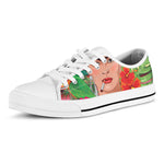 Frida Kahlo Serape Print White Low Top Shoes