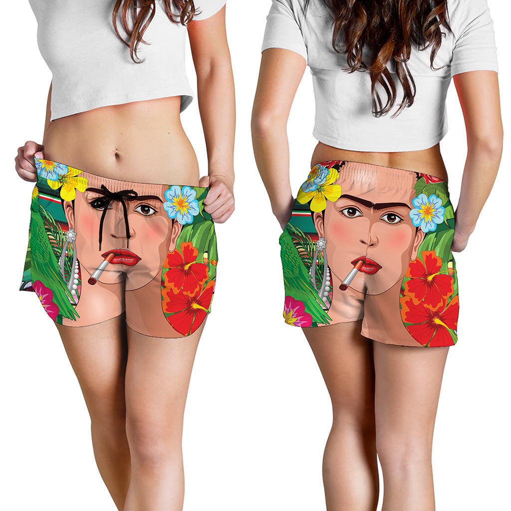 Frida Kahlo Serape Print Women's Shorts