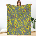 Frog Faces Pattern Print Blanket