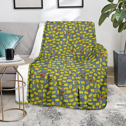 Frog Faces Pattern Print Blanket