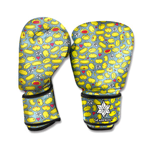 Frog Faces Pattern Print Boxing Gloves