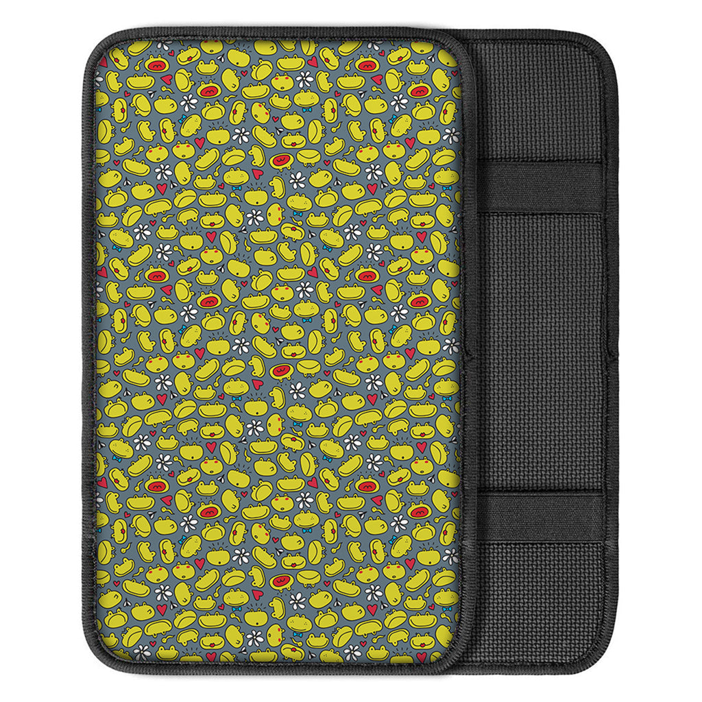 Frog Faces Pattern Print Car Center Console Cover