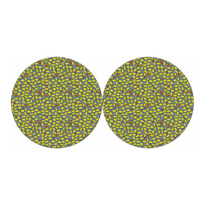 Frog Faces Pattern Print Car Coasters