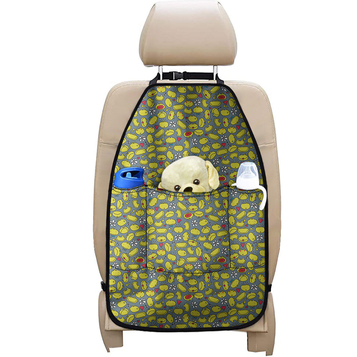 Frog Faces Pattern Print Car Seat Organizers