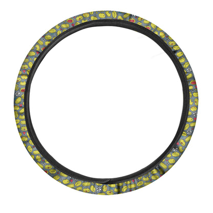 Frog Faces Pattern Print Car Steering Wheel Cover