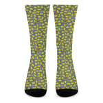 Frog Faces Pattern Print Crew Socks