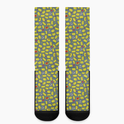 Frog Faces Pattern Print Crew Socks