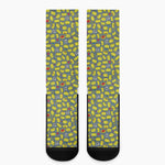 Frog Faces Pattern Print Crew Socks