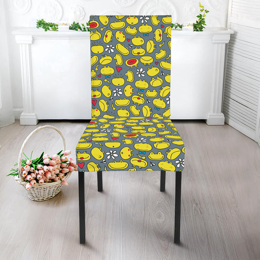 Frog Faces Pattern Print Dining Chair Slipcover