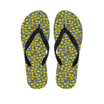 Frog Faces Pattern Print Flip Flops