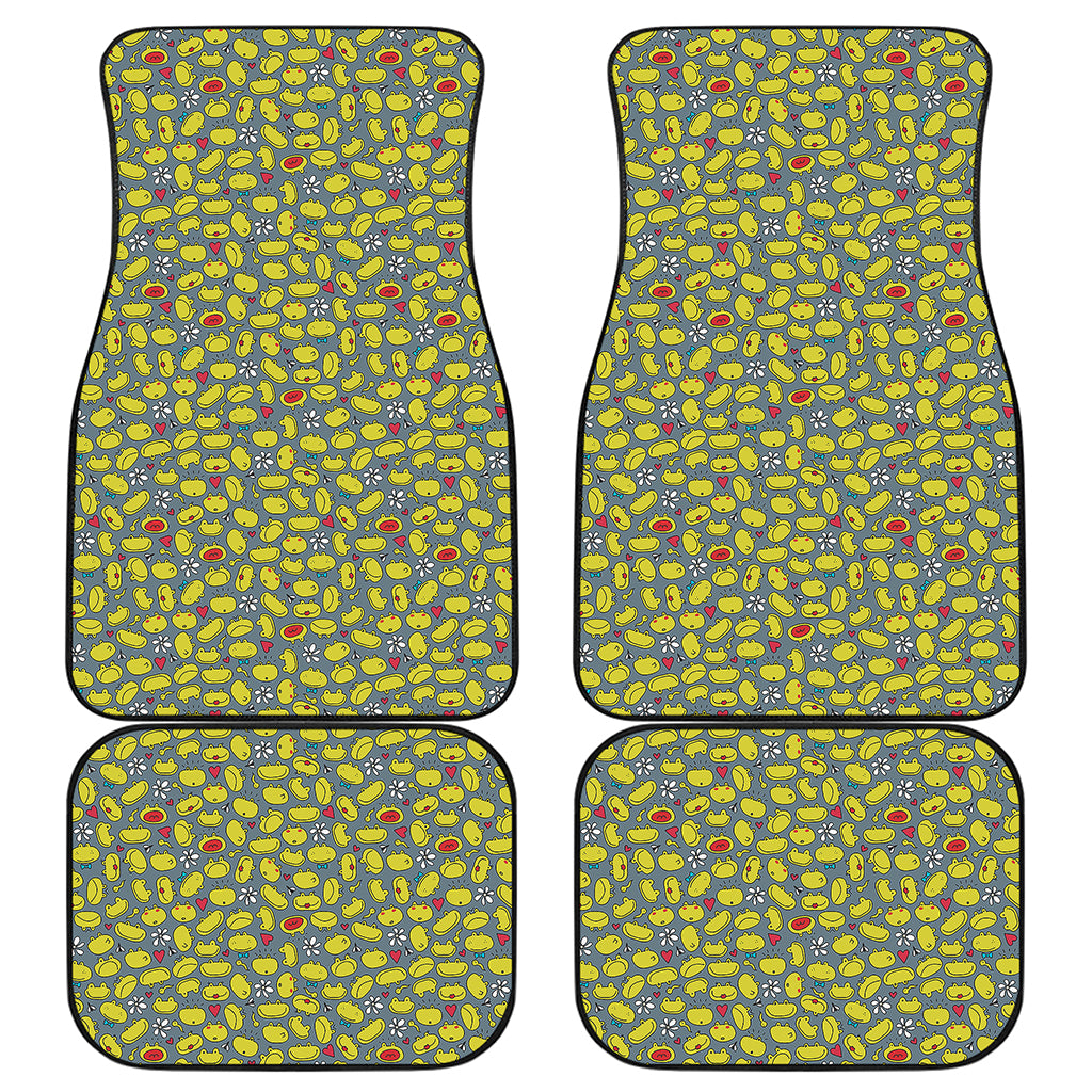 Frog Faces Pattern Print Front and Back Car Floor Mats