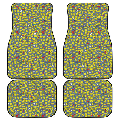 Frog Faces Pattern Print Front and Back Car Floor Mats