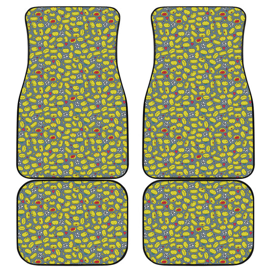 Frog Faces Pattern Print Front and Back Car Floor Mats