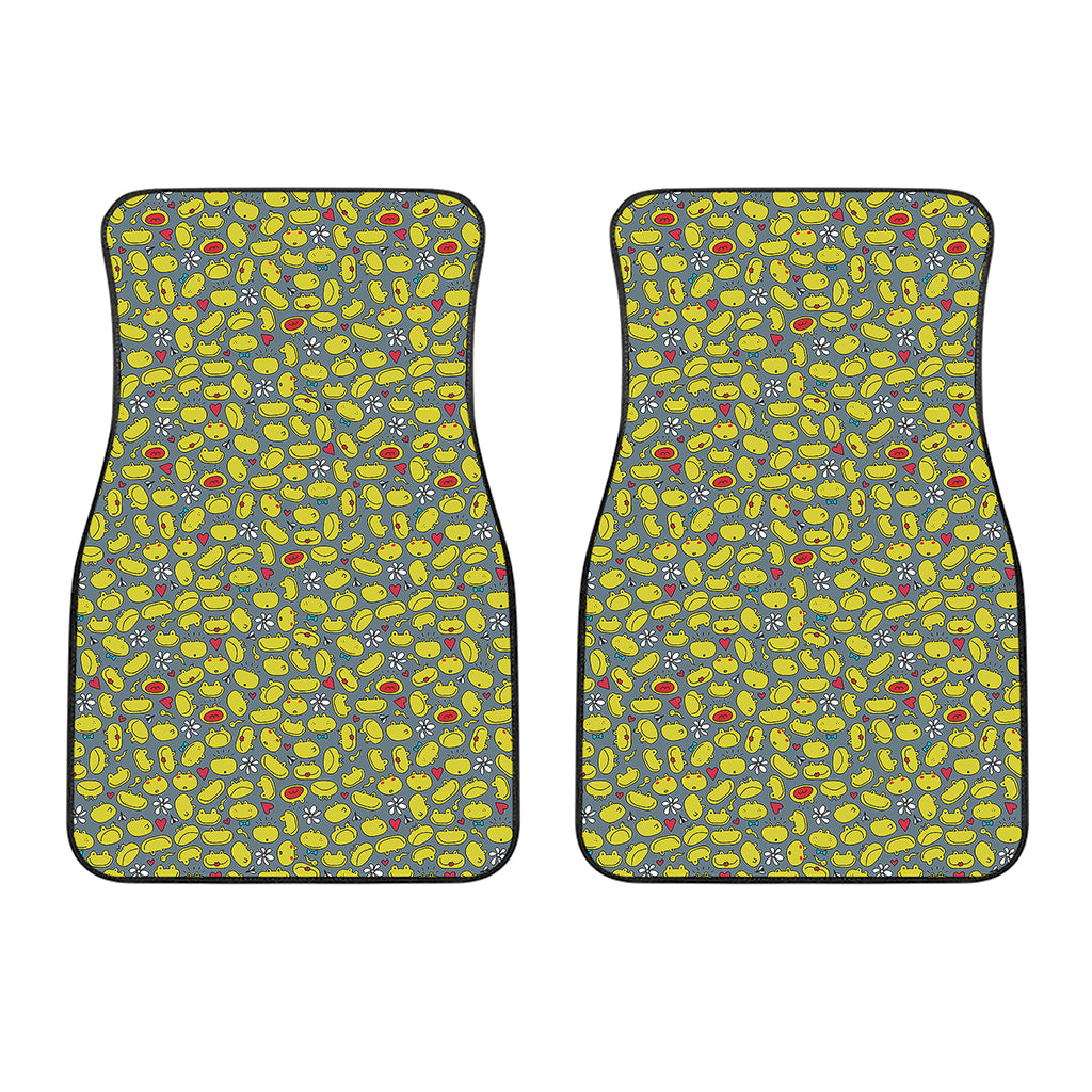 Frog Faces Pattern Print Front Car Floor Mats