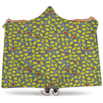Frog Faces Pattern Print Hooded Blanket