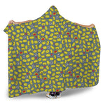 Frog Faces Pattern Print Hooded Blanket