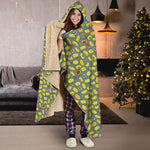 Frog Faces Pattern Print Hooded Blanket
