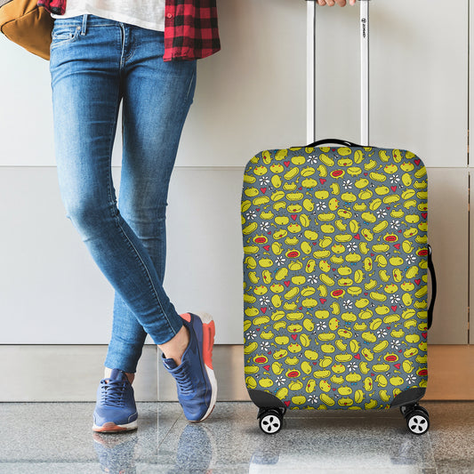 Frog Faces Pattern Print Luggage Cover