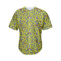 Frog Faces Pattern Print Men's Baseball Jersey