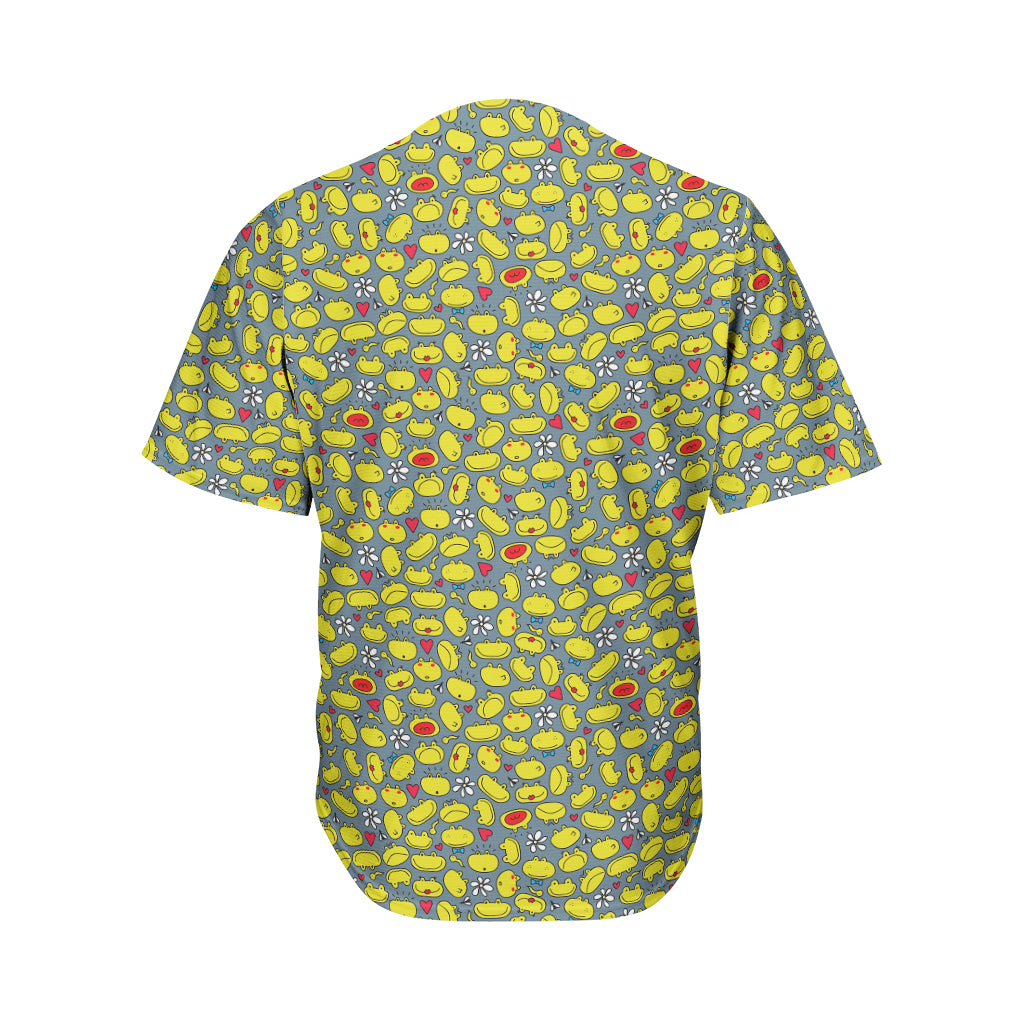 Frog Faces Pattern Print Men's Baseball Jersey