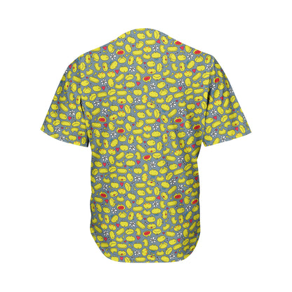 Frog Faces Pattern Print Men's Baseball Jersey