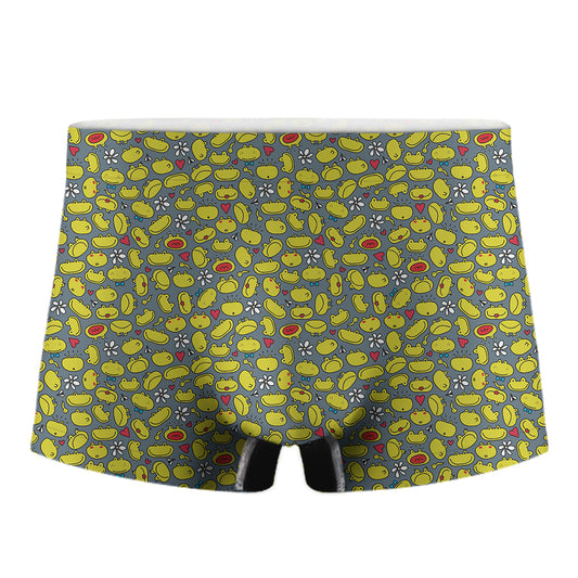 Frog Faces Pattern Print Men's Boxer Briefs
