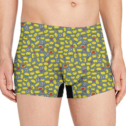Frog Faces Pattern Print Men's Boxer Briefs