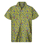 Frog Faces Pattern Print Men's Short Sleeve Shirt