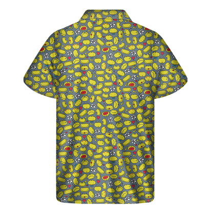 Frog Faces Pattern Print Men's Short Sleeve Shirt