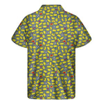 Frog Faces Pattern Print Men's Short Sleeve Shirt