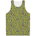 Frog Faces Pattern Print Men's Tank Top