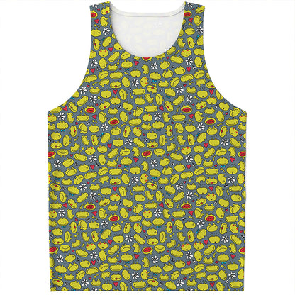 Frog Faces Pattern Print Men's Tank Top