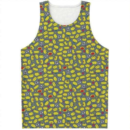 Frog Faces Pattern Print Men's Tank Top