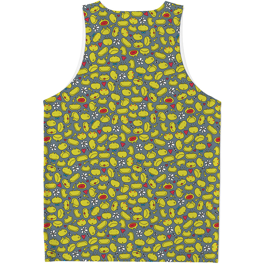 Frog Faces Pattern Print Men's Tank Top
