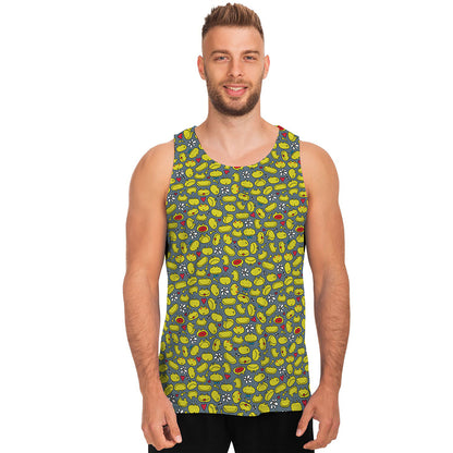 Frog Faces Pattern Print Men's Tank Top