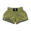 Frog Faces Pattern Print Muay Thai Boxing Shorts