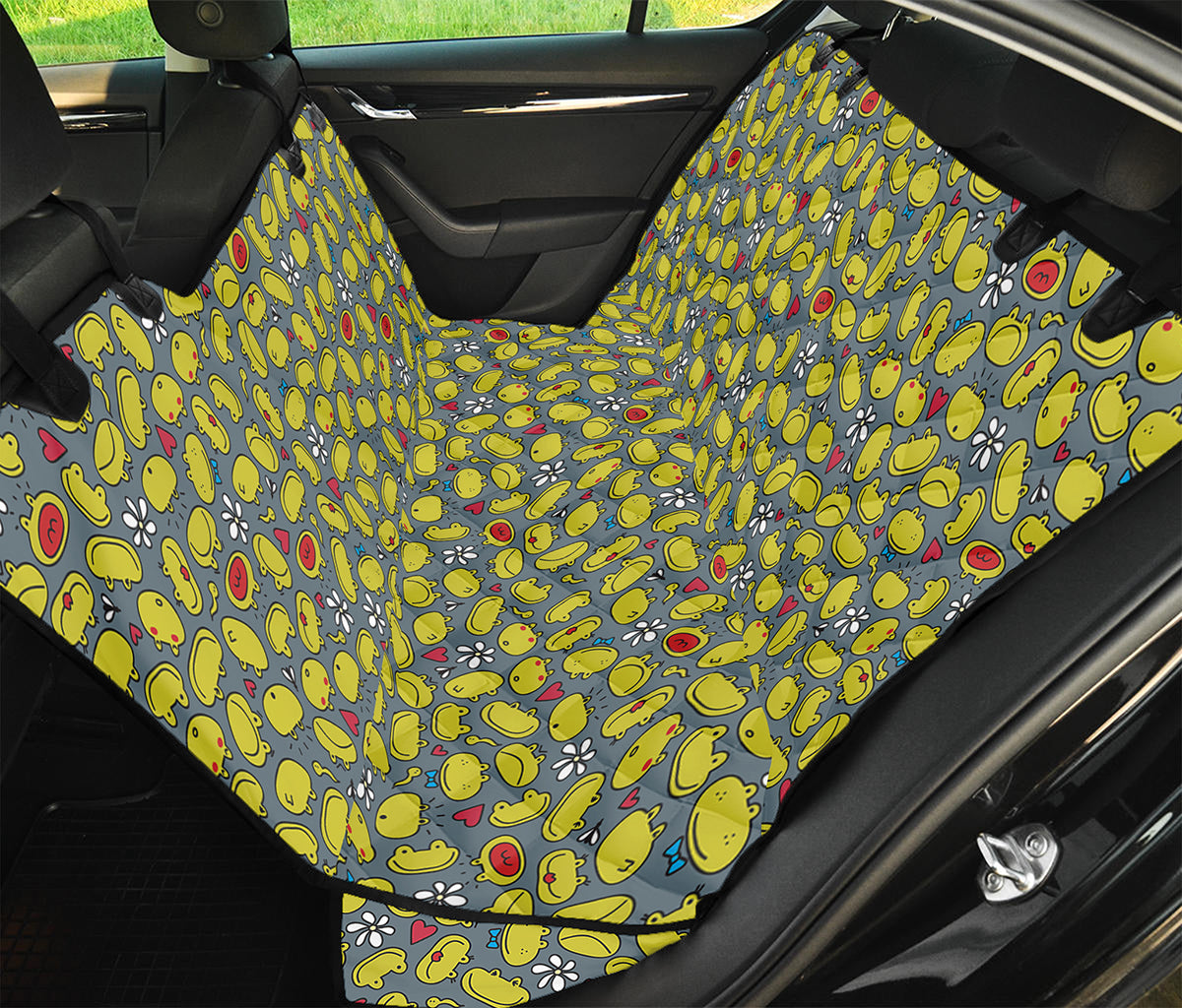 Frog Faces Pattern Print Pet Car Back Seat Cover