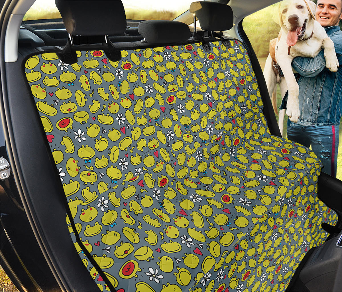 Frog Faces Pattern Print Pet Car Back Seat Cover