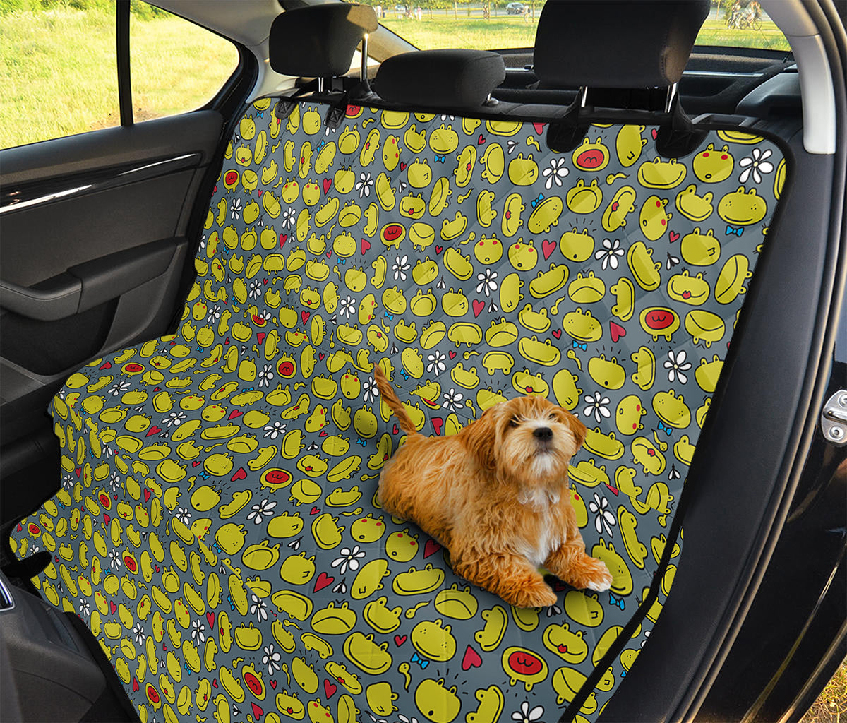 Frog Faces Pattern Print Pet Car Back Seat Cover