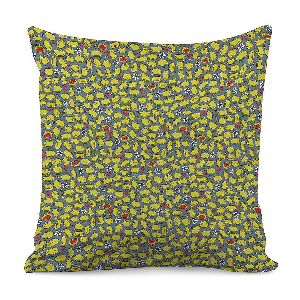Frog Faces Pattern Print Pillow Cover