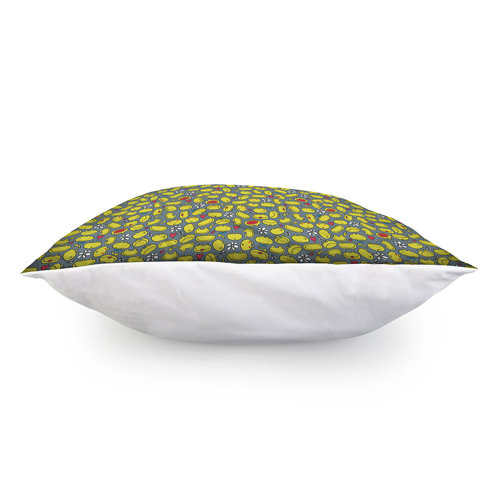 Frog Faces Pattern Print Pillow Cover