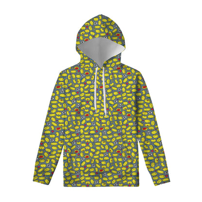 Frog Faces Pattern Print Pullover Hoodie