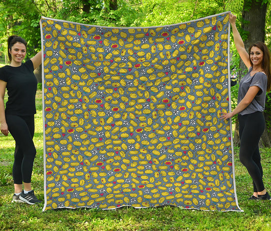 Frog Faces Pattern Print Quilt