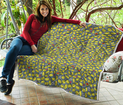 Frog Faces Pattern Print Quilt