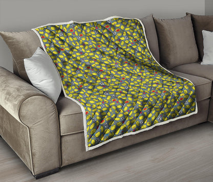 Frog Faces Pattern Print Quilt