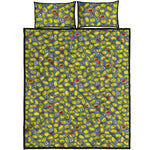 Frog Faces Pattern Print Quilt Bed Set