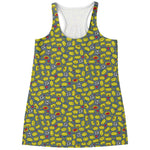 Frog Faces Pattern Print Women's Racerback Tank Top