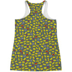 Frog Faces Pattern Print Women's Racerback Tank Top