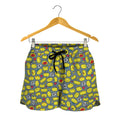Frog Faces Pattern Print Women's Shorts